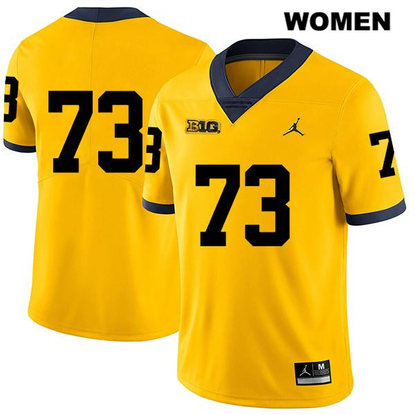 Women's NCAA Michigan Wolverines Jalen Mayfield #73 No Name Yellow Jordan Brand Authentic Stitched Legend Football College Jersey ED25M41ZH